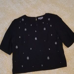Black embellished blouse